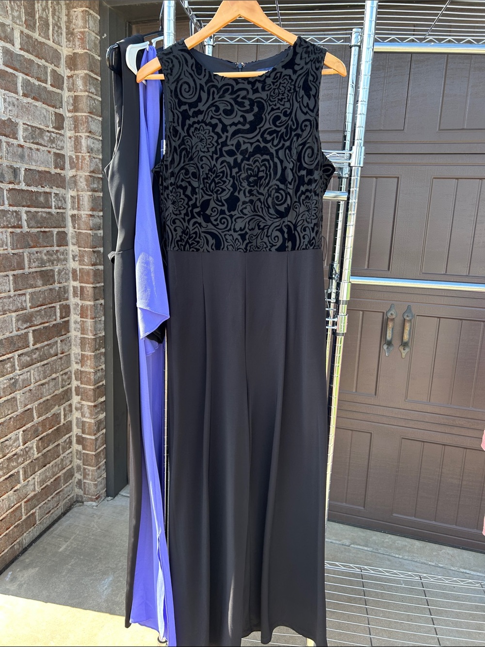 Tommy Hilfiger Black Velvet-Patterned Jumpsuit